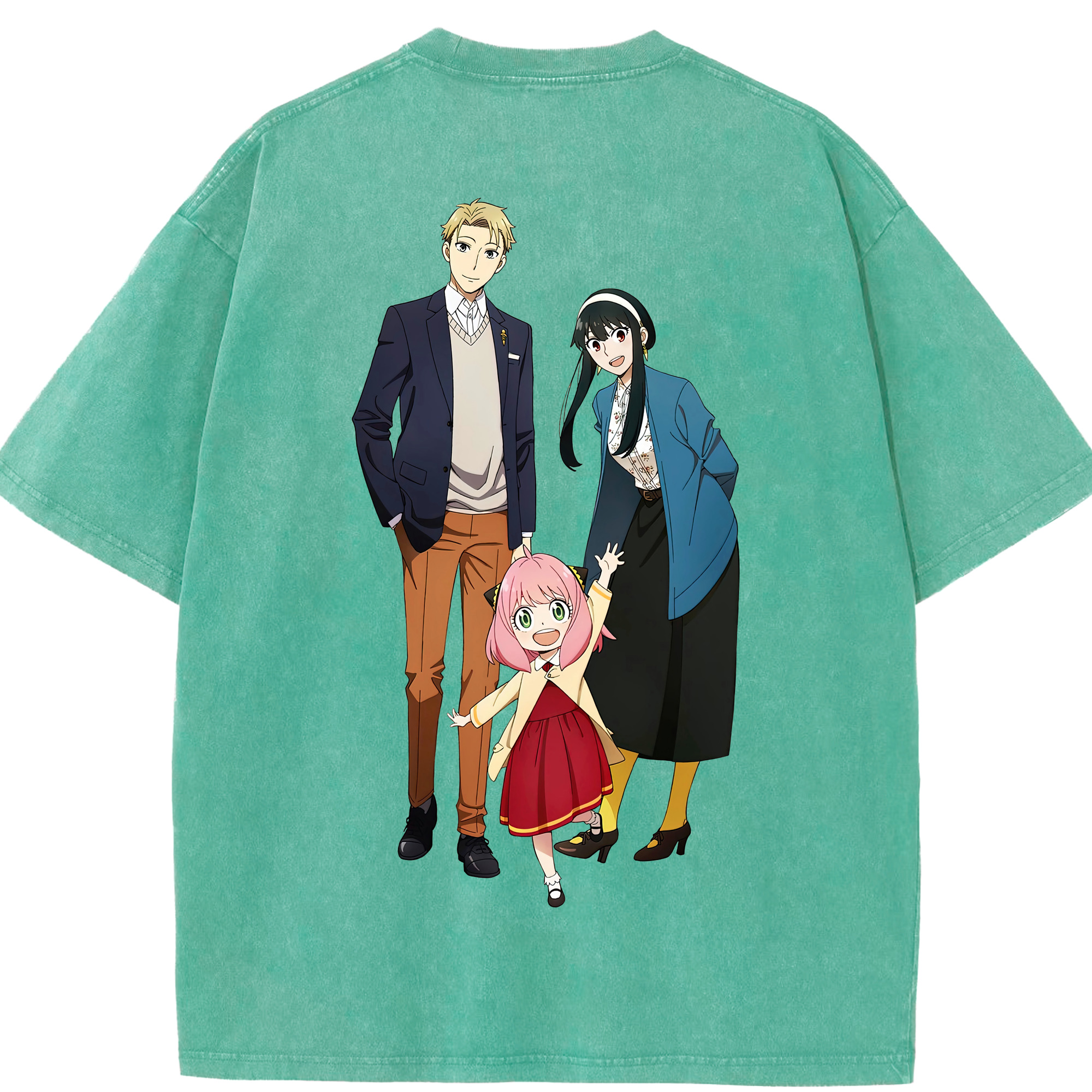 （画像用） SPY×FAMILY间谍家家酒 綿100% ヴィンテージ風 半袖Tシャツ（背面プリント）
